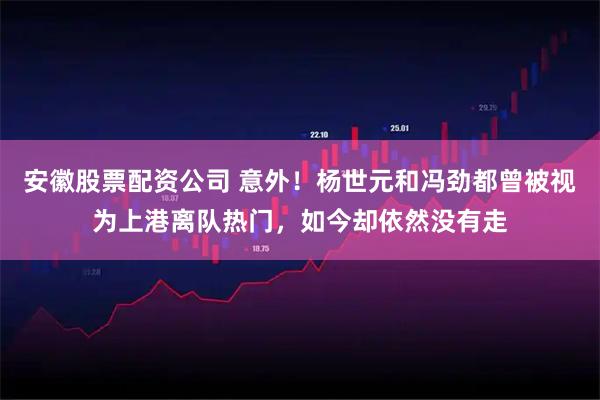安徽股票配资公司 意外！杨世元和冯劲都曾被视为上港离队热门，如今却依然没有走