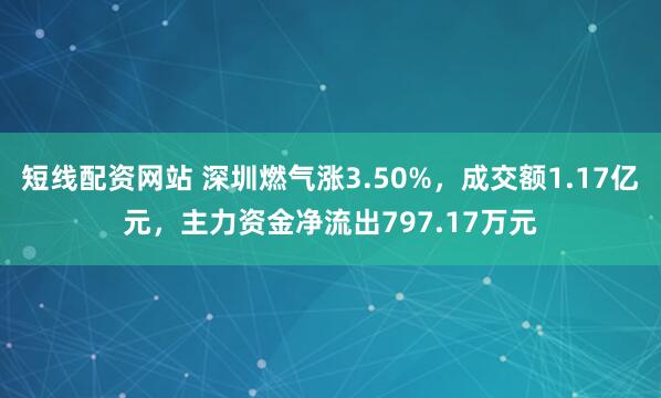 短线配资网站 深圳燃气涨3.50%，成交额1.17亿元，主力资金净流出797.17万元